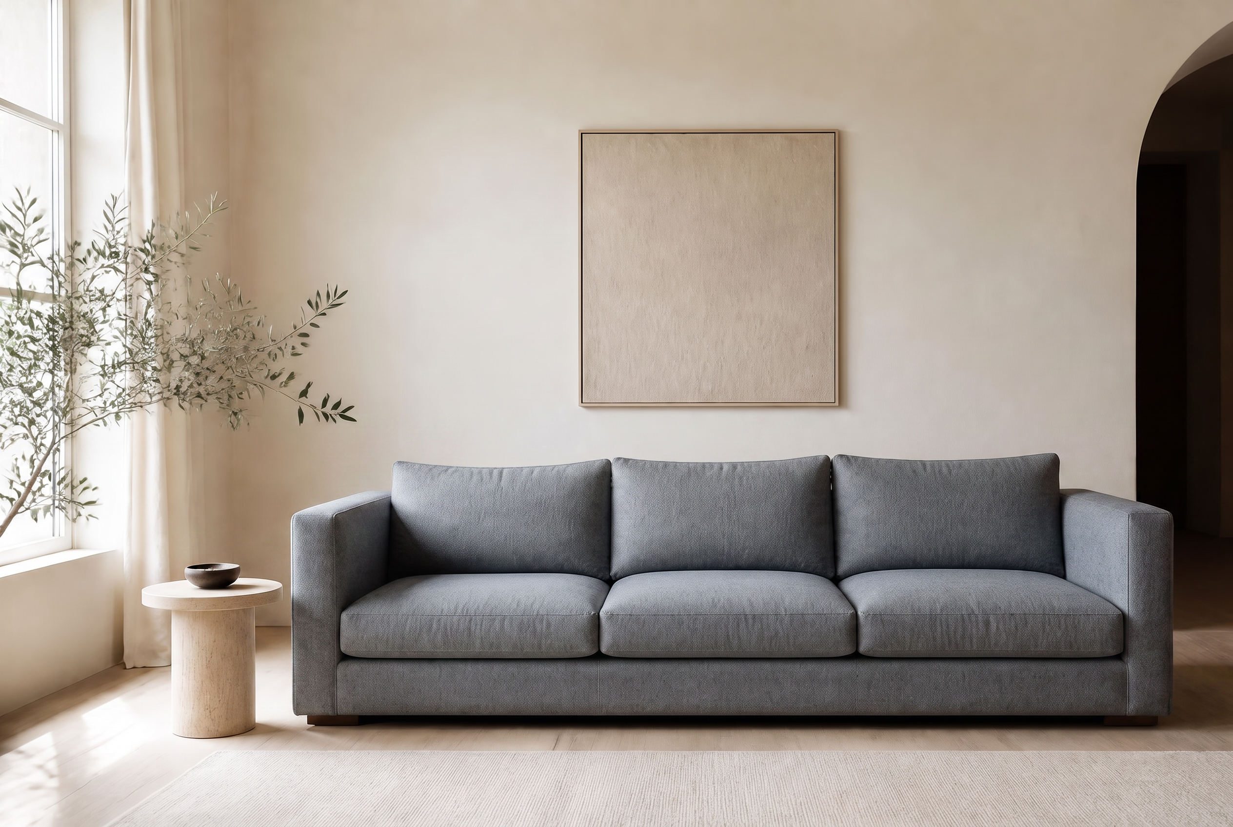 Modern sofa upholstered in Wool